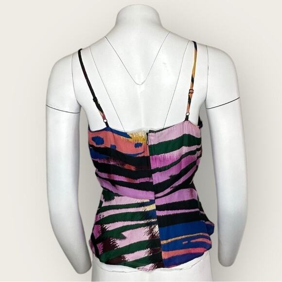 NWT | Parker | Cecile Multicolor Animal-print Peplum Tank Top | Nala | XS - Picture 3 of 13